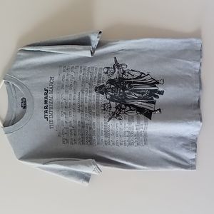 Star Wars The Imperial March, Men's LG T-shirt, Gray Darth Vader Storm Troopers.